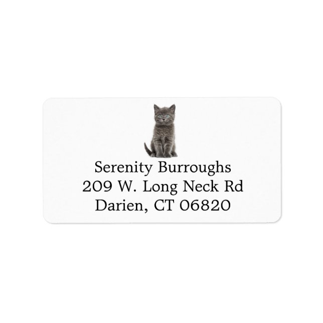 Etiqueta Gris Gris Gatito Gato Gris Lover Gray Kitten (Frente)