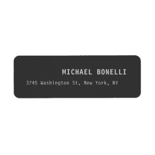 Etiqueta Gris oscuro profesional nombre personalizado direc