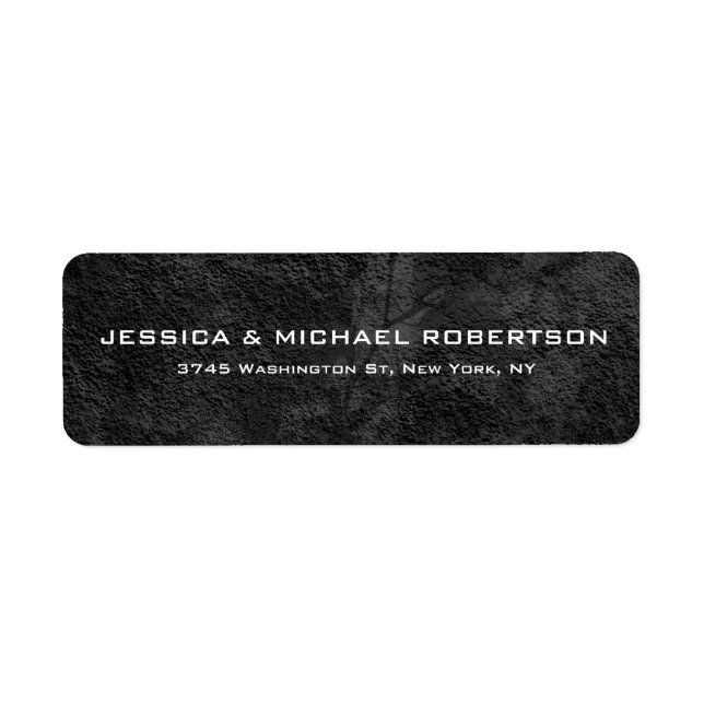 Etiqueta Gris Textura Plata Elegante Familia Moderna (Frente)