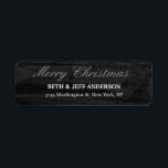 Etiqueta Gris Wood Merry Christmas Message Sheet<br><div class="desc">Represente con esta moderna y elegante etiqueta de la dirección de retorno. Esta plantilla se puede personalizar para satisfacer todas las ocupaciones profesionales.</div>