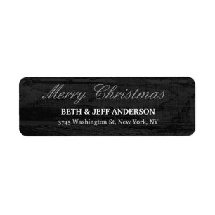 Etiqueta Gris Wood Merry Christmas Message Sheet
