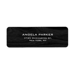 Etiqueta Gris Wood Plain Elegant Profesional Único