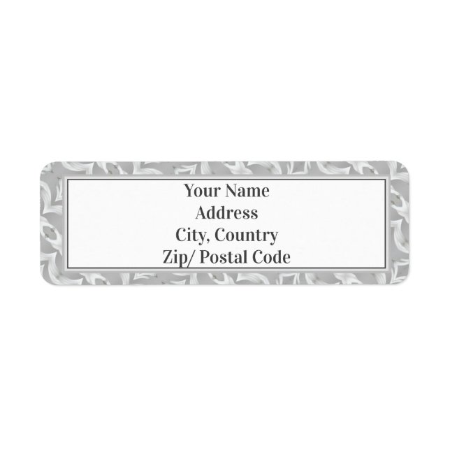Etiqueta Gris y blanco elegantes (Frente)