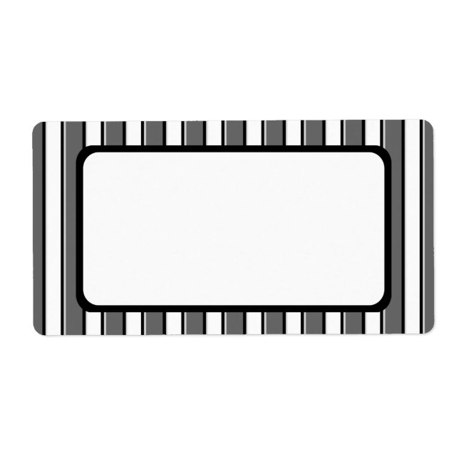 Etiqueta Gris y rayas negras en blanco (Frente)