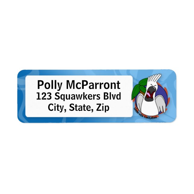 Etiqueta Gritando Cockatoo (Frente)