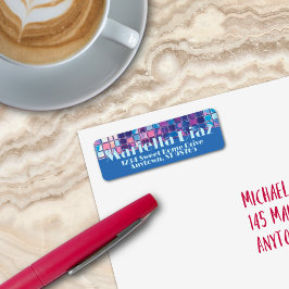 Etiqueta Groovy Blue & Purple Disco Ball Personalizado