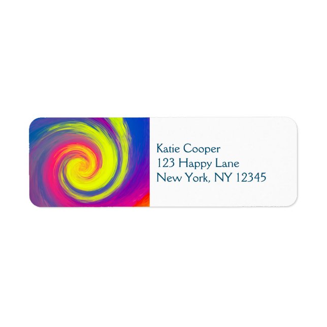 Etiqueta Groovy Resumen Swirl Espiral (Frente)