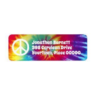 Etiqueta Groovy Tie Dye Hippie Return Address