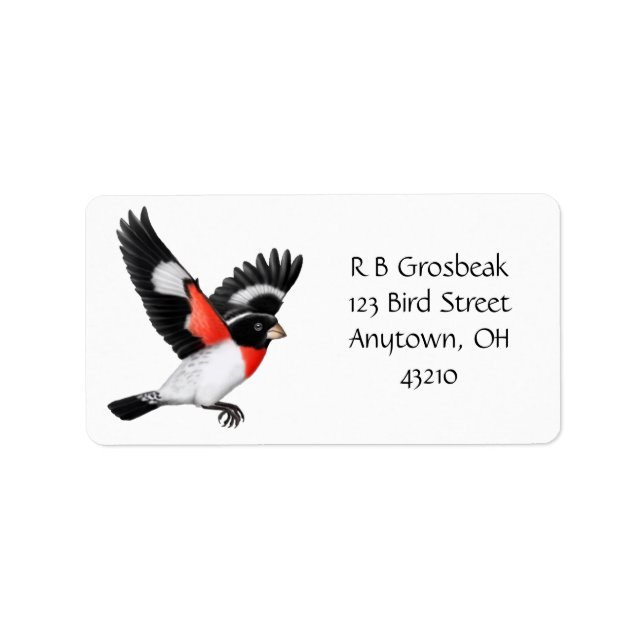 Etiqueta Grosbeak de Rosa de personalizable (Frente)