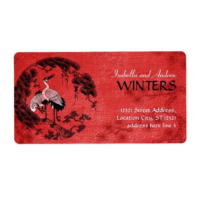 Etiqueta Grullas orientales (Frente)