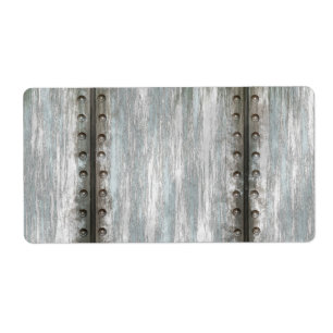 Etiqueta Grunge metalizado clavado gastado texturizado