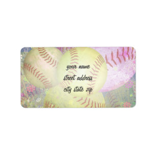 Etiqueta Grungy Girly Softball