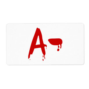 Etiqueta Grupo de sangre A - Hospital negativo de #Horror
