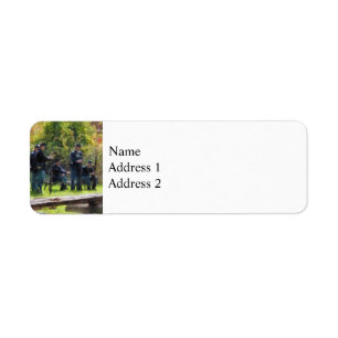 Etiqueta Grupo de soldados de la Unión