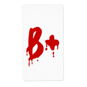 Etiqueta Grupo sanguíneo B+ Positivo #Horror Hospital