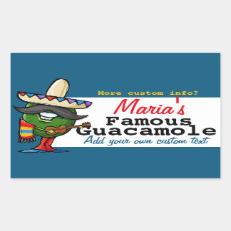 Etiqueta Guacamole Personalizable mexicano de rega