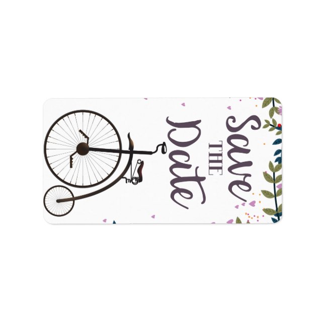 Etiqueta Guardar la fecha Penny Farthing (Frente)