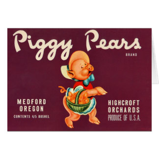 Etiqueta guarra del cajón de las peras del vintage