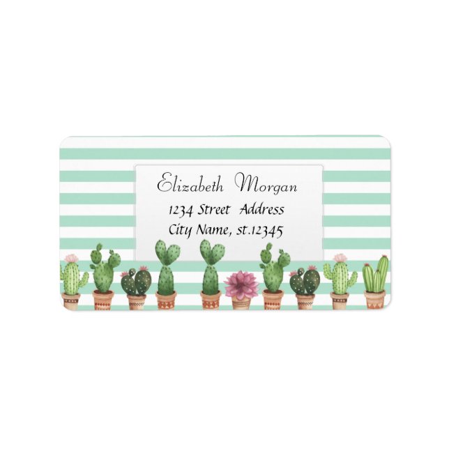 Etiqueta Guay Cactus Mint Green Stripes (Frente)