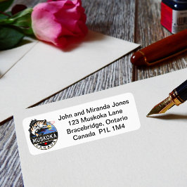 Etiqueta Guay Muskoka Canadá Escudo de pesca al aire libre