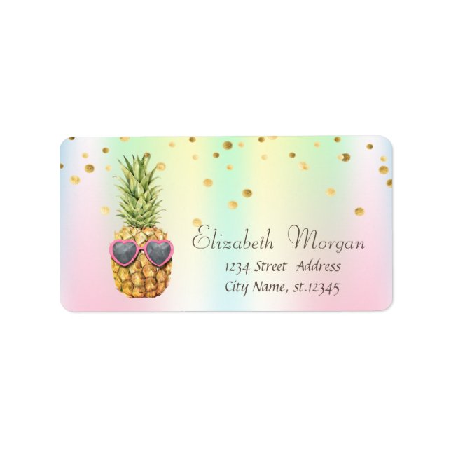Etiqueta Guay Pineapple Confetti Holographic (Frente)