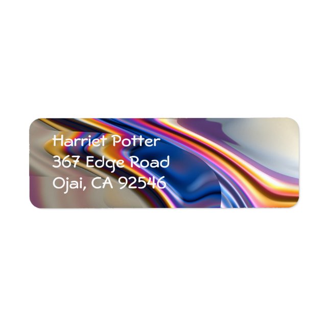 Etiqueta Guay Pink Purple Resumen de arte fractal (Frente)