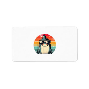 Etiqueta Guay Retro Shark en gafas de sol 70s 90s Graciosa 