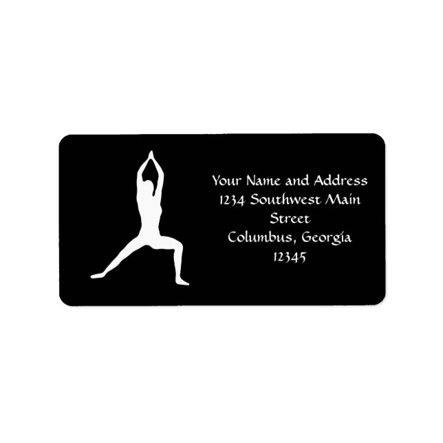 Etiqueta Guerrero Yoga Pose Silhouette (Frente)