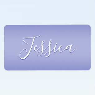 Etiqueta Guión cursivo editable   Violeta blanca y púrpura