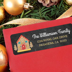 Etiqueta Guión de croqueta de la casa de Gingerbread Holida