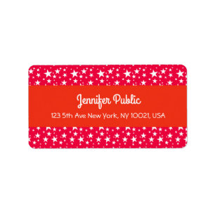 Etiqueta Guión de escritura a mano de estrellas rojas y bla