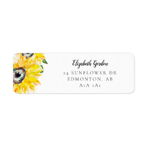 Etiqueta Guión de girasol elegante simple chic moderno