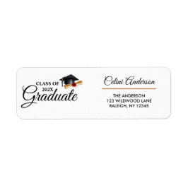 Etiqueta Guión de Graduación Minimalista con Dirección de R