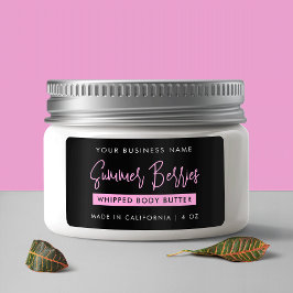 Etiqueta Guión de moda Rectángulo de jar negro y rosa para