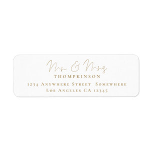 Etiqueta Guión de recién casados Dirección de la devolución