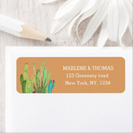 Etiqueta Guión del desierto Cacti Cactus Sencillo moderno e