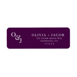 Etiqueta Guión elegante con color púrpura magenta Monograma