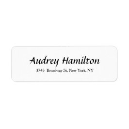 Etiqueta Guión elegante moderno Creative Plain Blanco negro