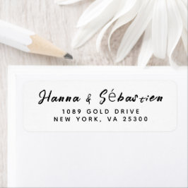 Etiqueta Guión esbozado de mano moderno simple