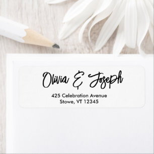 Etiqueta Guión esbozado de mano moderno simple