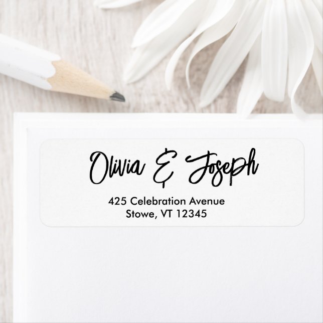 Etiqueta Guión esbozado de mano moderno simple (In situ)