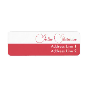 Etiqueta Guión Minimalista femenino moderno hibiscus rojo