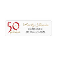 Guión rojo y oro 50 y fabuloso guión de cumpleaños