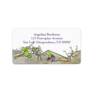 Etiqueta Guisantes dulces de lavanda vintage