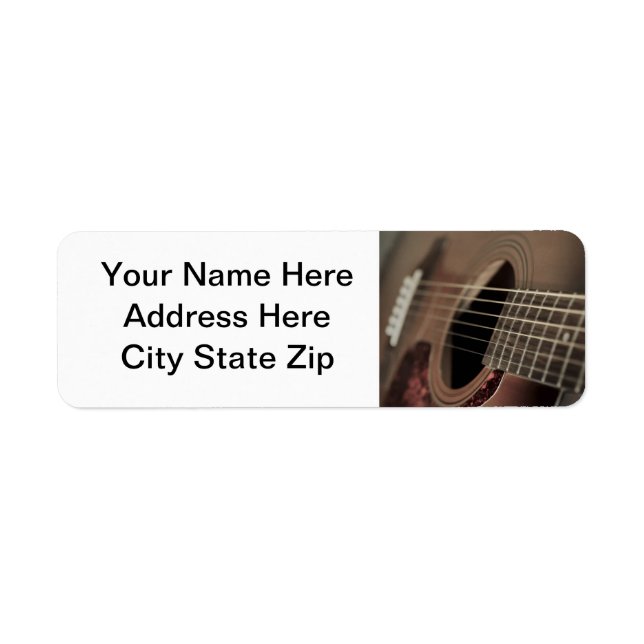 Etiqueta Guitarra Acústica De Seis Cazas (Frente)