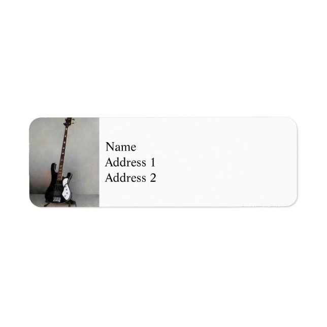 Etiqueta Guitarra blanca y negra (Frente)