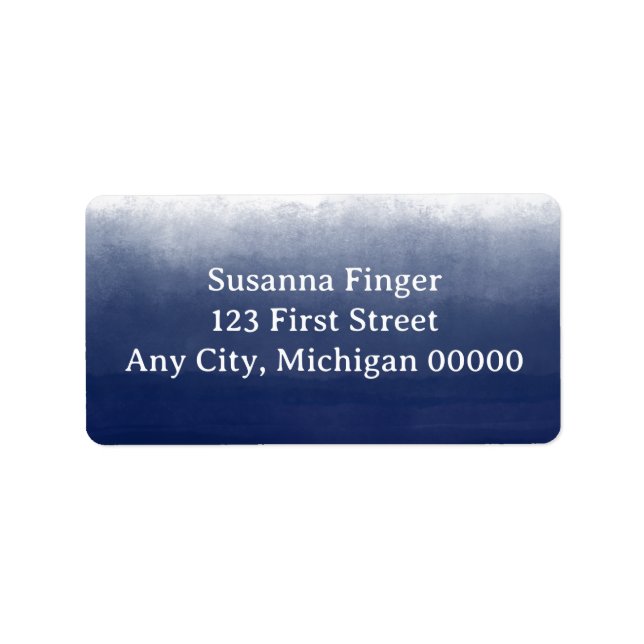 Etiqueta Gulf Blue Watercolor (Frente)