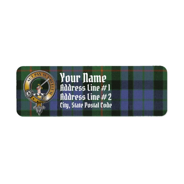 Etiqueta Gunn Tartan & Badge (Frente)