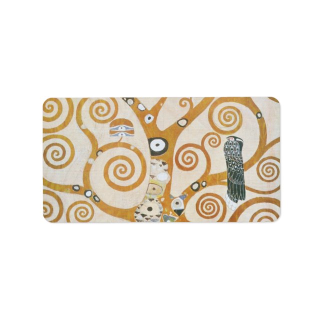 Etiqueta Gustav Klimt El Árbol De La Vida Art Nouveau (Frente)