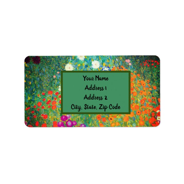 Etiqueta Gustav Klimt Flower Garden (Frente)